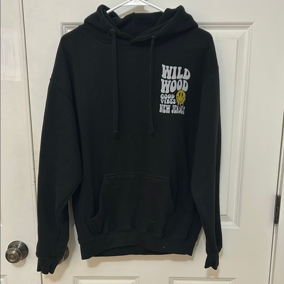 Wildwood Good Vibes New Jersey Hoodie Sweatshirt Size Medium black - Picture 2 of 5
